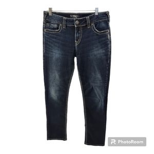 SILVER JEANS Womens SUKI Fluid Denim Faded Design Thick Stitch 31x31